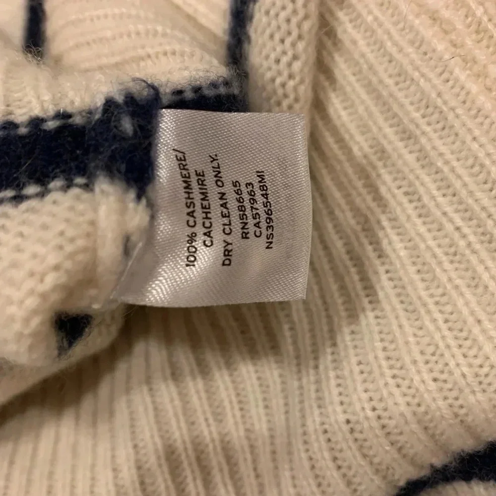 NORDSTROM SIGNATURE NEW Cropped Striped Cashmere Crew Neck Sweater - Picture 11 of 11
